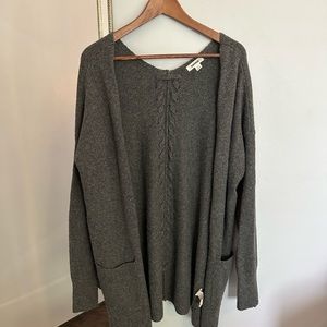 dark grey cardigan